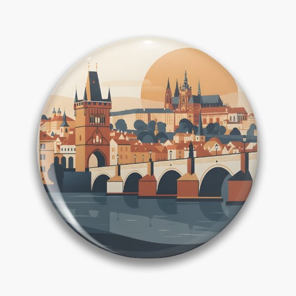 Item preview, Prague Czech Republic Vintage Travel Poster - Minimalist City Art Print designed and sold by DuckOddity.
