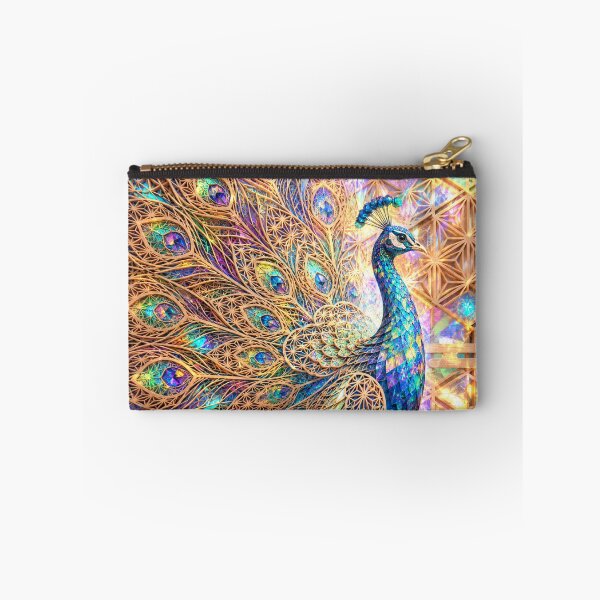 Item preview, Holographic Kumiko Peacock – Japanese Geometric Peacock Art, Colorful Stained Glass Bird, Luxury Japanese Wall Art designed and sold by アミヤジャ.