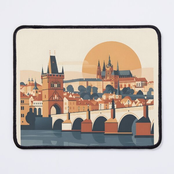 Item preview, Prague Czech Republic Vintage Travel Poster - Minimalist City Art Print designed and sold by DuckOddity.