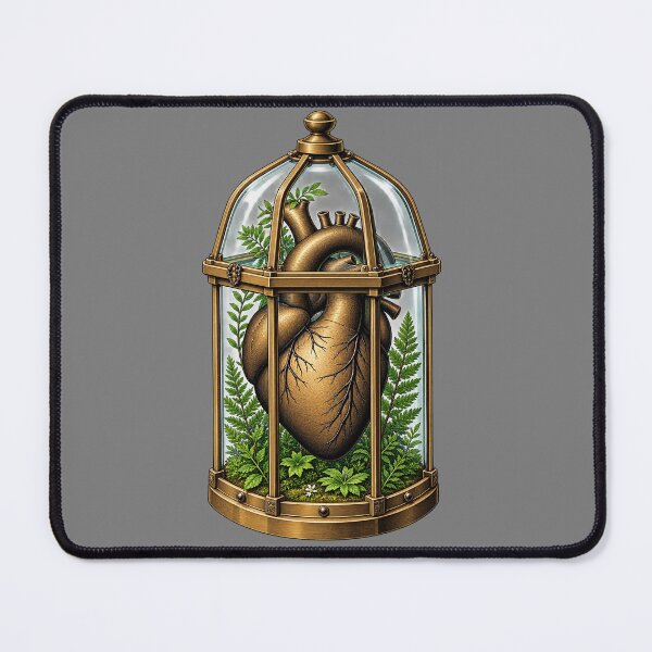 Item preview, Caged Heart Terrarium – Surreal Botanical Anatomy Art designed and sold by RobertArt08.