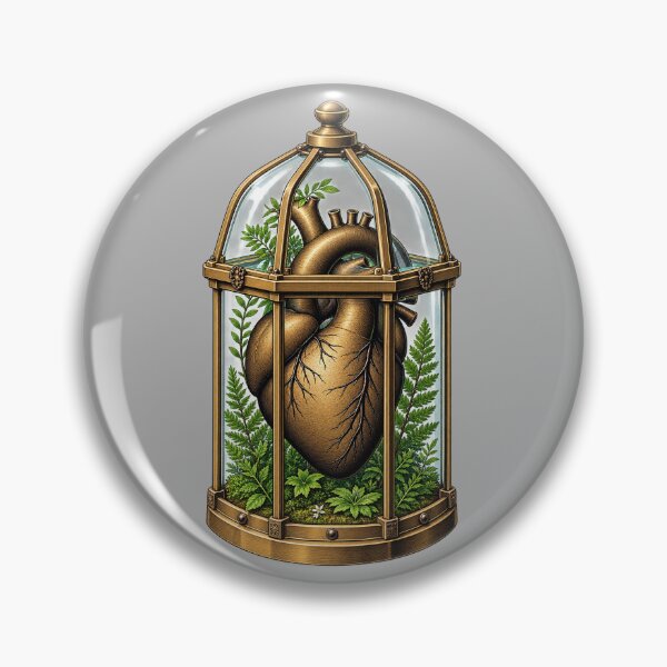 Item preview, Caged Heart Terrarium – Surreal Botanical Anatomy Art designed and sold by RobertArt08.