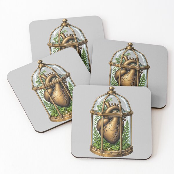 Item preview, Caged Heart Terrarium – Surreal Botanical Anatomy Art designed and sold by RobertArt08.
