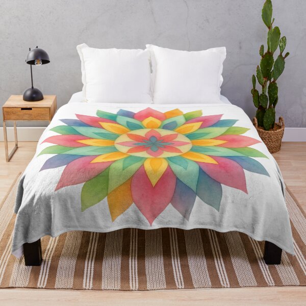 Item preview, Serene Watercolor Floral Mandala designed and sold by RAJASWARSTORE.