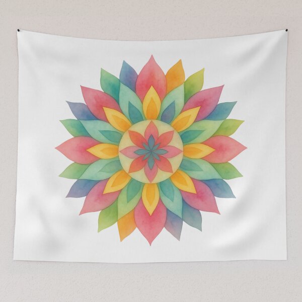 Item preview, Serene Watercolor Floral Mandala designed and sold by RAJASWARSTORE.