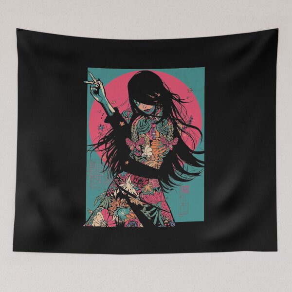 Item preview, Floral Power Woman: Pop Art Goth Poster designed and sold by  Mythical Entanglement.