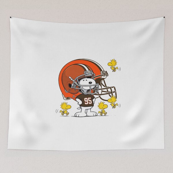 Item preview,  Snoopy And Woodstock Cleveland Browns Football Fan Game Day designed and sold by DamianRoy88.