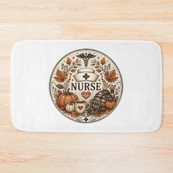 Item preview, Vintage Fall Nurse Sticker - Autumn Pumpkin Coffee Emblem Design designed and sold by FestivityFinds.