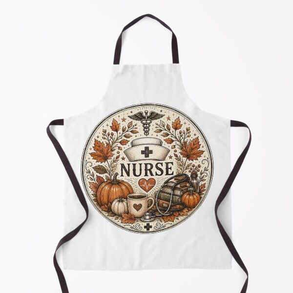 Item preview, Vintage Fall Nurse Sticker - Autumn Pumpkin Coffee Emblem Design designed and sold by FestivityFinds.