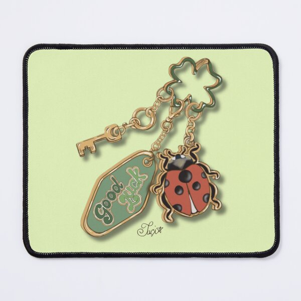 Item preview, Ladybug Lucky Charm Keychain Illustration | Good Luck Bag Charm, Four Leaf Clover & Lucky Key Art  designed and sold by Taçiana  Estrela.