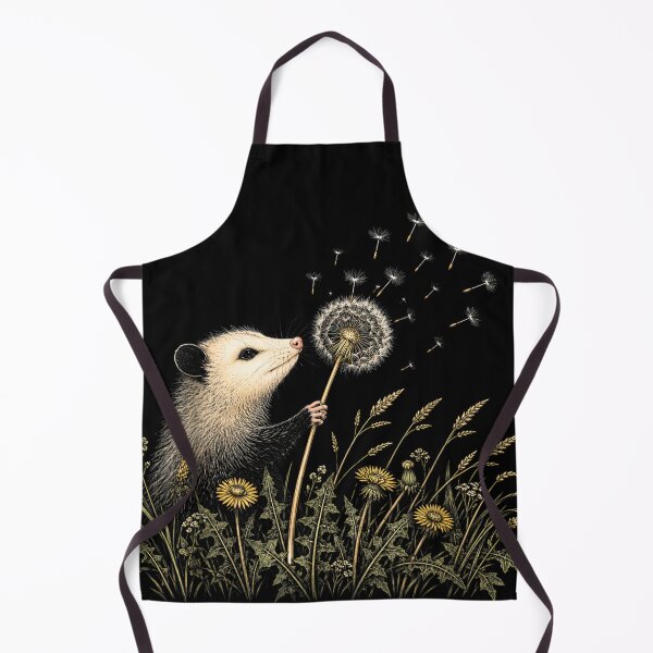 Item preview, Vintage Opossum Making A Dandelion Floral Wildflower Wish  designed and sold by KelsterRandom.