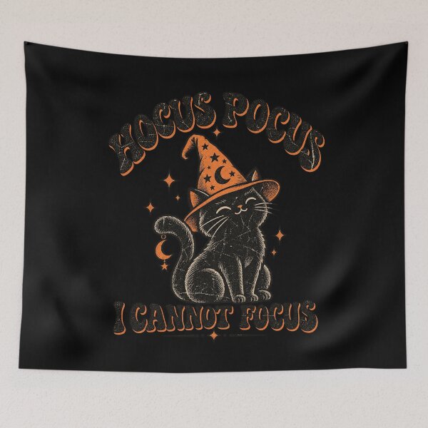 Item preview, Hocus Pocus I Cannot Focus Cute Black Cat Witch Halloween Design designed and sold by JapanAnimeSH1.