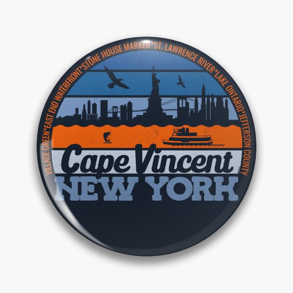 Item preview, Cape Vincent New York Sunset Retro Vintage Local Pride Logo designed and sold by CRHPOD20.