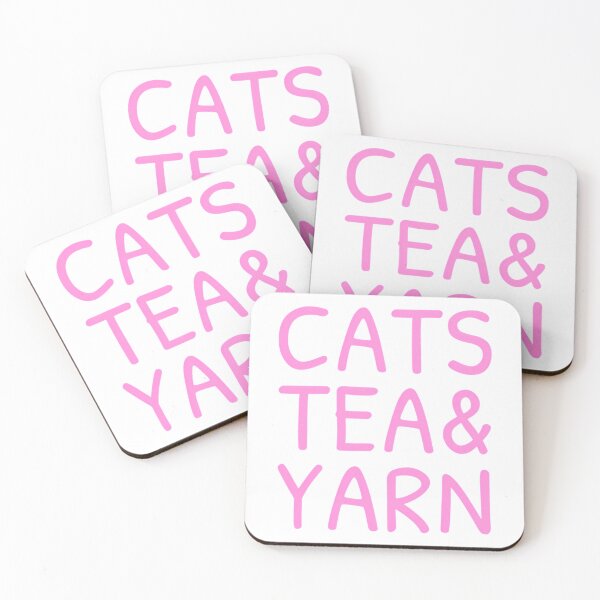 Item preview, Cats Tea And Yarn Cute Quote Cat Person Knitting Love Tea Sayings designed and sold by Raniya-Otte.