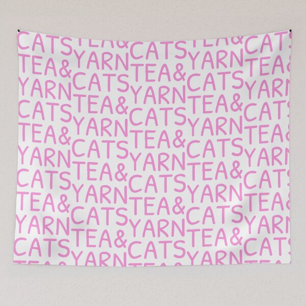 Item preview, Cats Tea And Yarn Cute Quote Cat Person Knitting Love Tea Sayings designed and sold by Raniya-Otte.