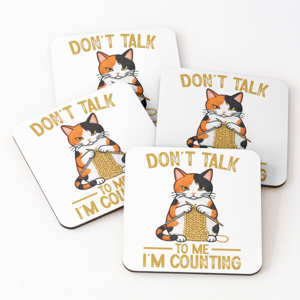 Item preview, Cool Cat Knits Lover Don'T Talk To Me I'M Counting Knitting And Needle designed and sold by Raniya-Otte.