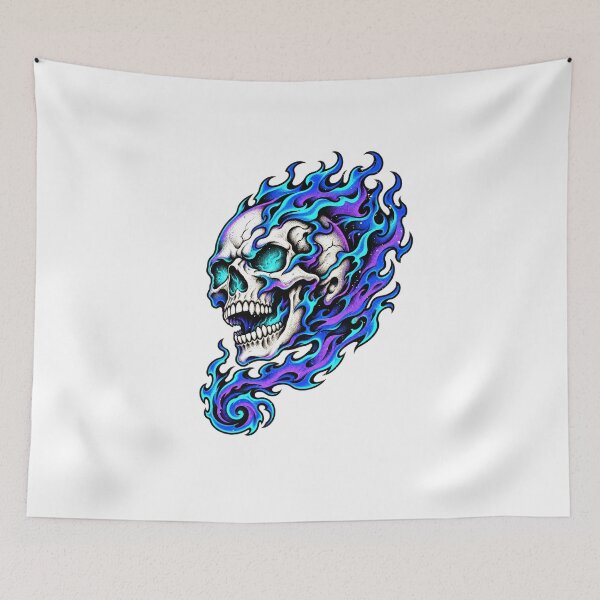 Item preview, Funny Flaming Skull Dark Fantasy Art Art designed and sold by elderberry.