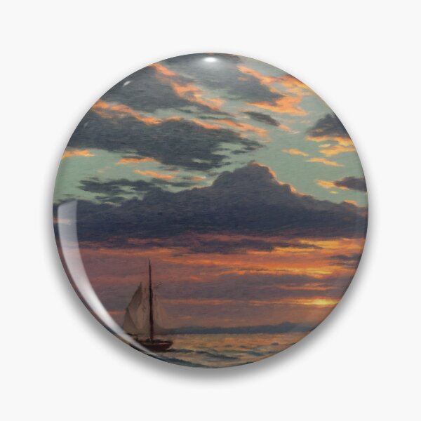 Item preview, Lone Sailboat Beneath a Dramatic Ocean Sunset designed and sold by Zeph1.