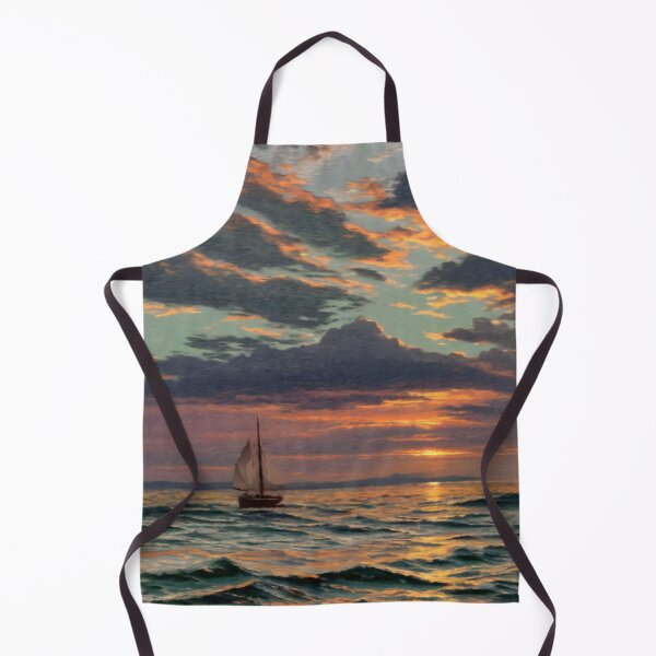 Item preview, Lone Sailboat Beneath a Dramatic Ocean Sunset designed and sold by Zeph1.