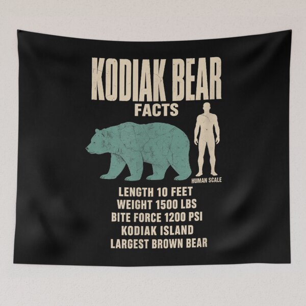 Item preview, Kodiak Bear Facts Animal Record Size Comparison Chart designed and sold by KristenSabol.