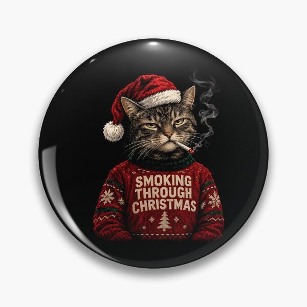 Item preview, Merry Christmas Cat Smoking Funny Christmas Cat Holiday Gift designed and sold by mraihan.