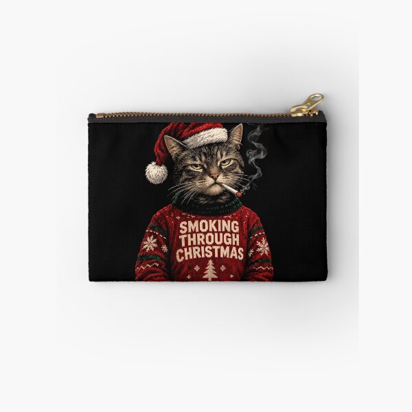 Item preview, Merry Christmas Cat Smoking Funny Christmas Cat Holiday Gift designed and sold by mraihan.