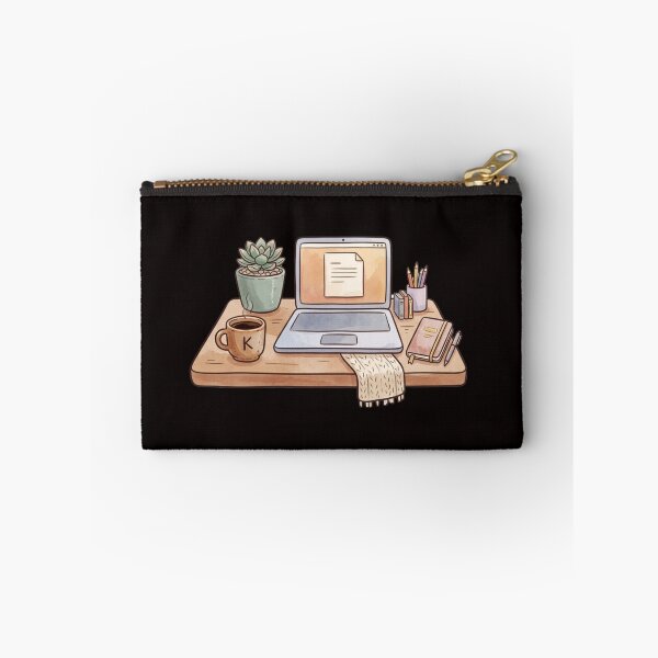 Item preview, Cozy Workspace Laptop Desk with Succulent and Coffee designed and sold by MaafiaArtsThai.