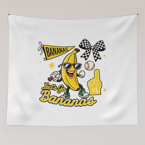 Item preview, Retro Fun Banana Baseball Fan  designed and sold by SolimanPav.