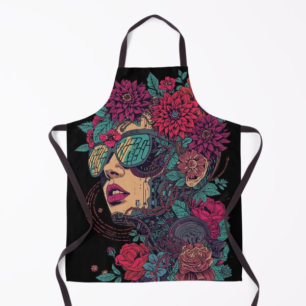 Item preview, Floral Vision Sunglasses: Cyberpunk Botanical Portrait designed and sold by  Mythical Entanglement.