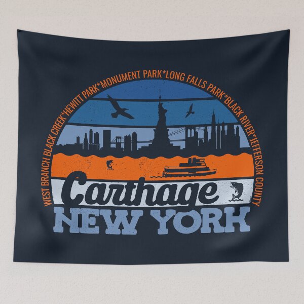 Item preview, Carthage New York Sunset Retro Vintage Local Pride Logo designed and sold by CRHPOD20.