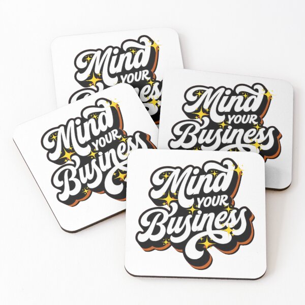 Item preview, Mind Your Business Retro Typography Sparkle Graphic designed and sold by MythForgeBrand.