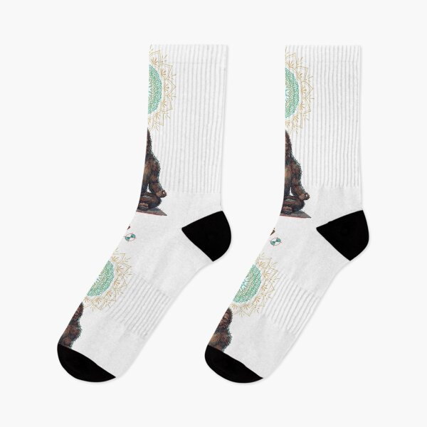 Item preview, Meditating Bigfoot Zen Sasquatch Yoga Pose Art designed and sold by Whimsy Trail Co.