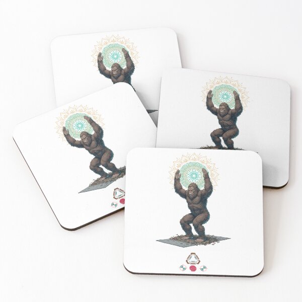 Item preview, Bigfoot Utkatasana Chair Pose Yoga Sasquatch Art designed and sold by Whimsy Trail Co.