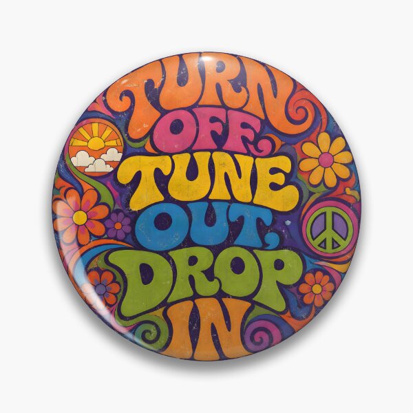 Item preview, Turn Off, Tune Out, Drop In – Digital Detox | Retro 1960s Psychedelic Design (Distressed) designed and sold by ZombieZooCuties.