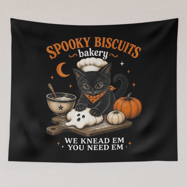 Item preview, Spooky Biscuits Bakery Funny Black Cat Halloween Pumpkin  designed and sold by KelsterRandom.
