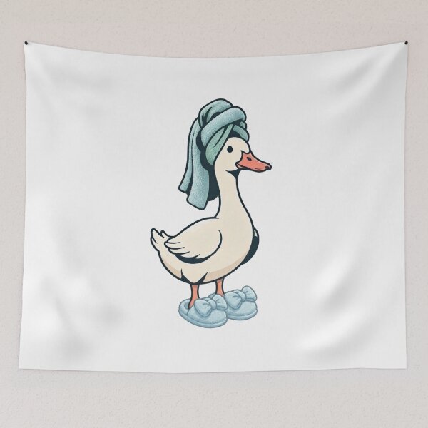 Item preview, Cute Goose in Spa Towel and Slippers – Funny Self-Care Animal Design designed and sold by Wildlife Wonders.