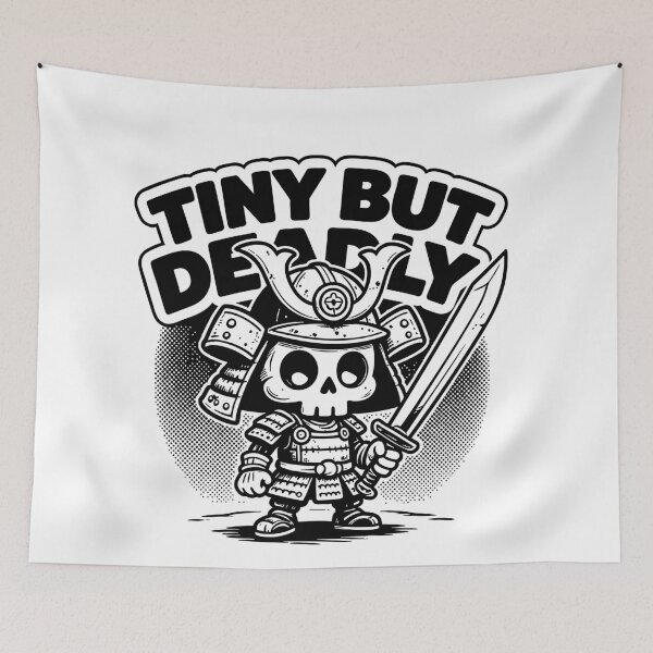 Item preview, Tiny Warrior Cute Skull Vintage 1970s T-Shirt designed and sold by Hotfresh.