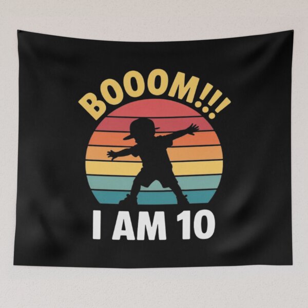Item preview, BOOOM I Am 10 Vintage Retro 10th Birthday Dabbing Boy designed and sold by louda02.