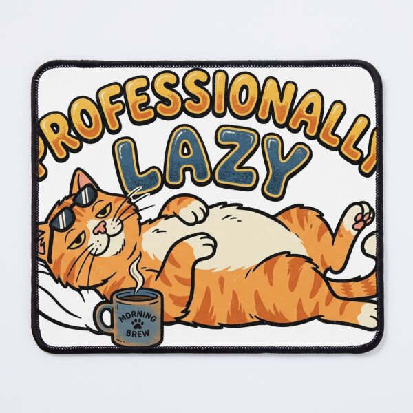 Item preview, Professionally Lazy Funny Cat Coffee Lover T-Shirt designed and sold by meghnad.