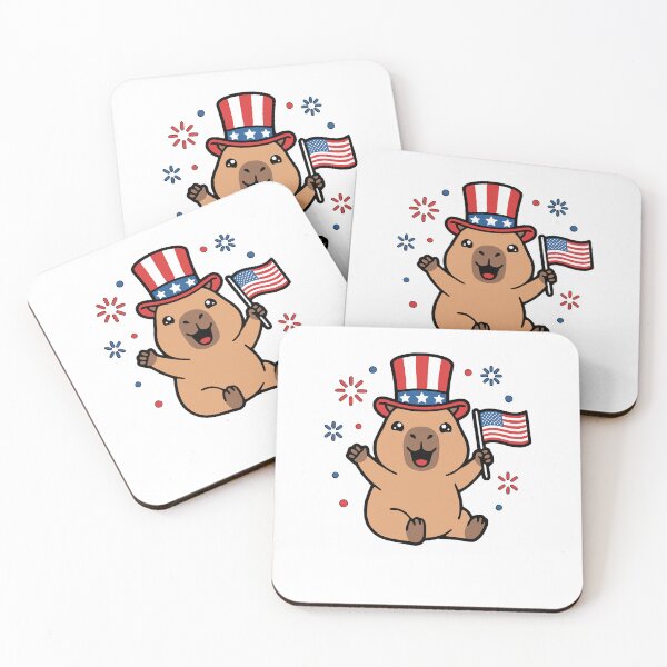 Item preview, Funny American Flag Capybara 4th of July Cute USA Patriotic designed and sold by Totu_Tayo.