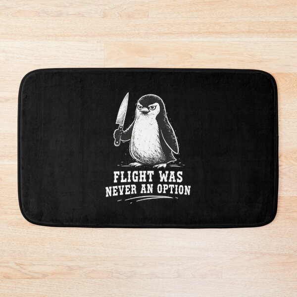 Item preview, Angry Penguin Wielding Knife Flight Option Gag designed and sold by TAYLORBROWSD.