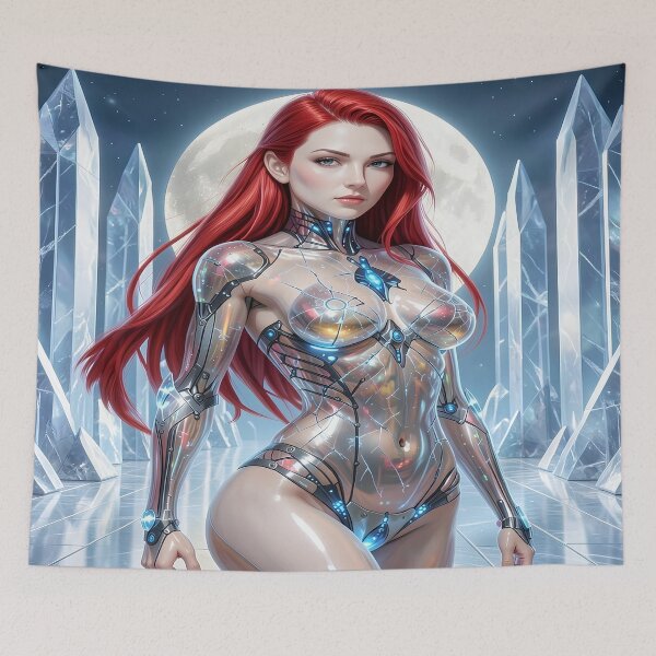 Item preview, Cybernetic Ice Queen – Biomechanical Fantasy Woman Sci-Fi Art designed and sold by DigiArt8Design.
