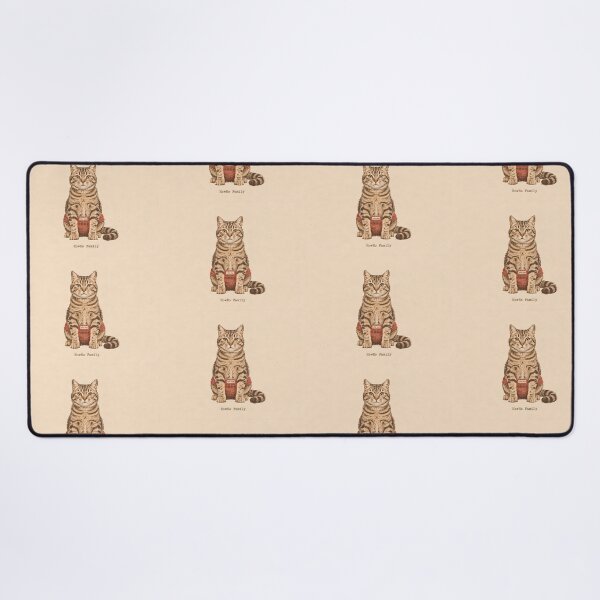 Item preview, Sitting Tabby Cat in Red Shorts: Vintage Linocut designed and sold by HowHoFamily.