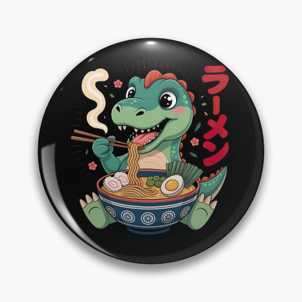 Item preview, Cartoon Dinosaur Eating Ramen designed and sold by Unique-Global.