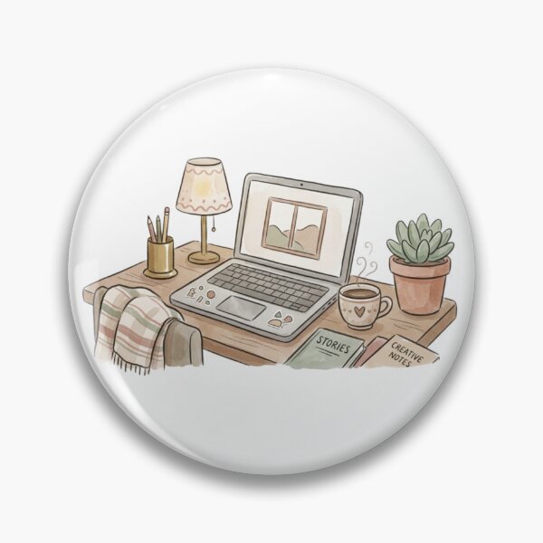 Item preview, Cozy Creative Workspace Illustration – Laptop, Coffee & Plants designed and sold by MaafiaArtsThai.