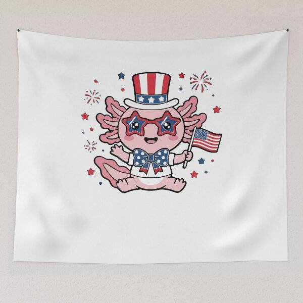 Item preview, Cute Patriotic Axolotl Uncle Sam Hat 4th of July American Flag Design designed and sold by Totu_Tayo.