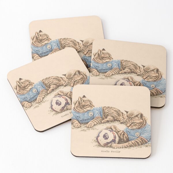 Item preview, Tabby Cats Playing Soccer: Vintage Linocut designed and sold by HowHoFamily.