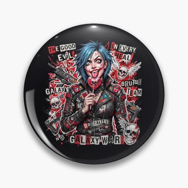Item preview, Cyberpunk Blue Hair Skull Lollipop designed and sold by Voodoo Store Paranormal Collections.