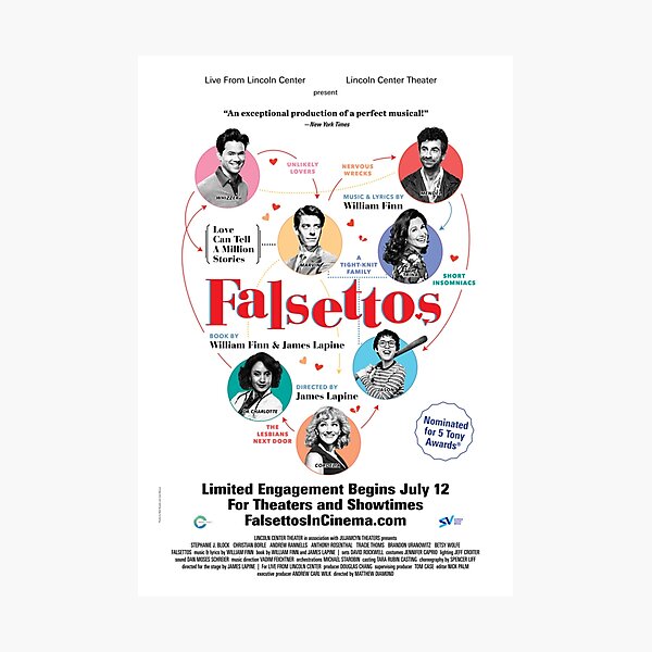 Falsettos in Theatres poster Photographic Print