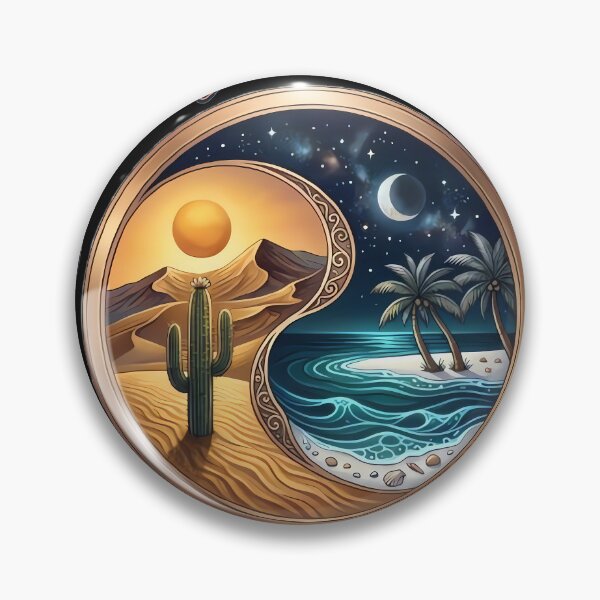 Item preview, Bound by Contrast, Balanced by Nature - Desert and Ocean Yin Yang designed and sold by WorldOfChibis.