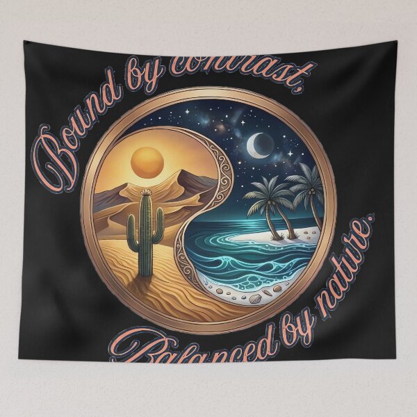 Item preview, Bound by Contrast, Balanced by Nature - Desert and Ocean Yin Yang designed and sold by WorldOfChibis.